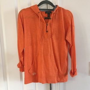 Ralph Lauren Orange Burn our tee Hoodie. Women Xs
